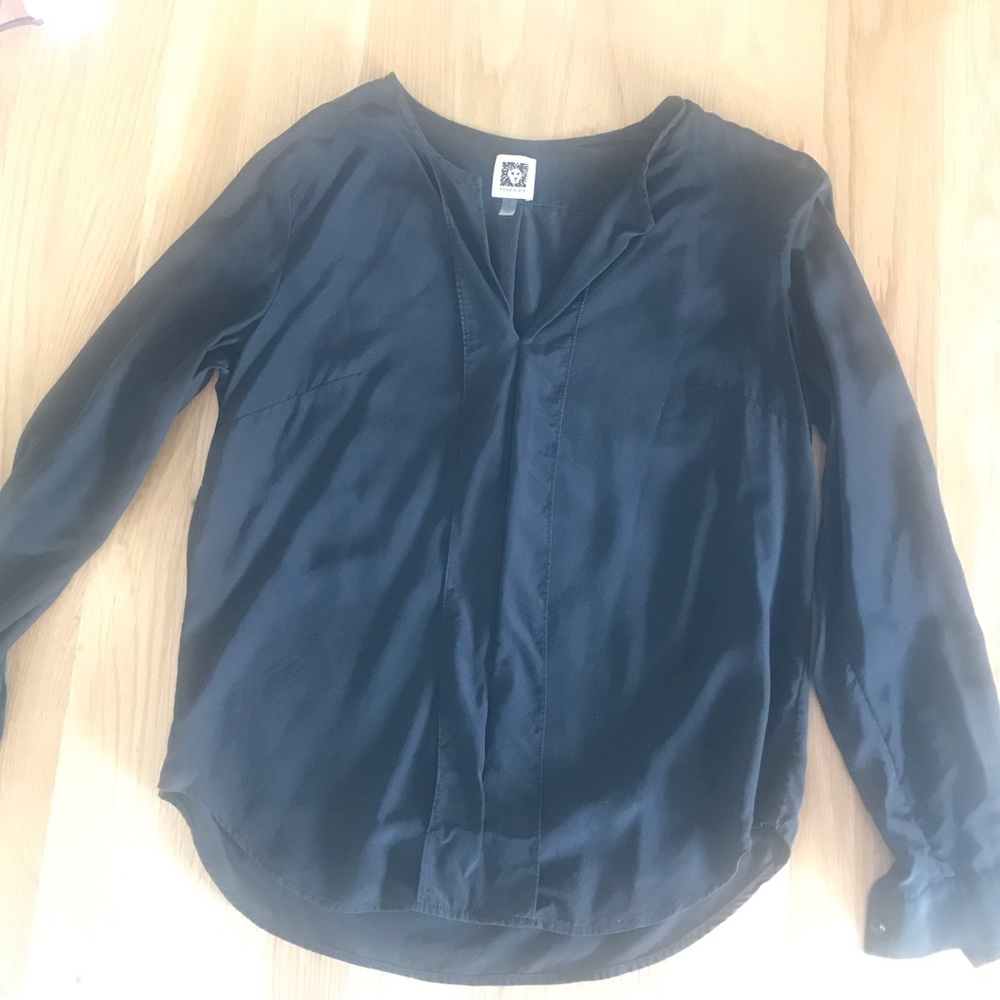 100% silk Anne Klein black top